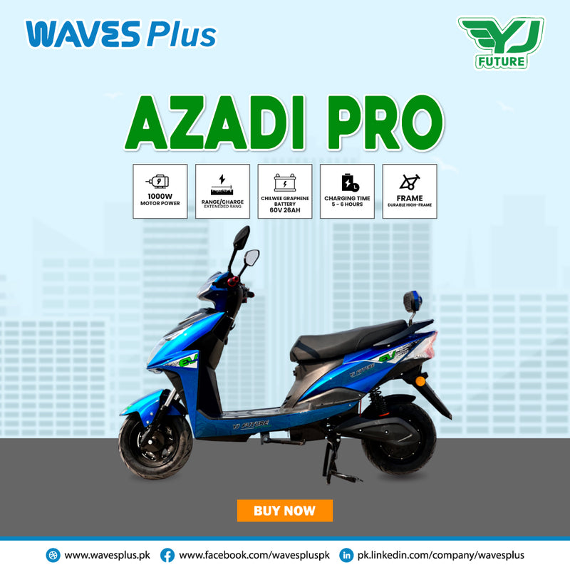 YJ FUTURE ELECTRIC SCOOTER AZADI PRO - BLUE (1000W) GRAPHENE BATTERY