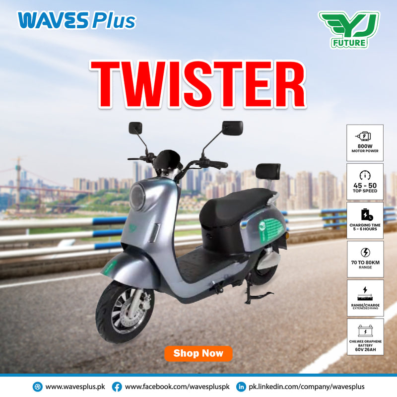 YJ FUTURE ELECTRIC SCOOTER TWISTER - GREY (1000W) GRAPHENE BATTERY